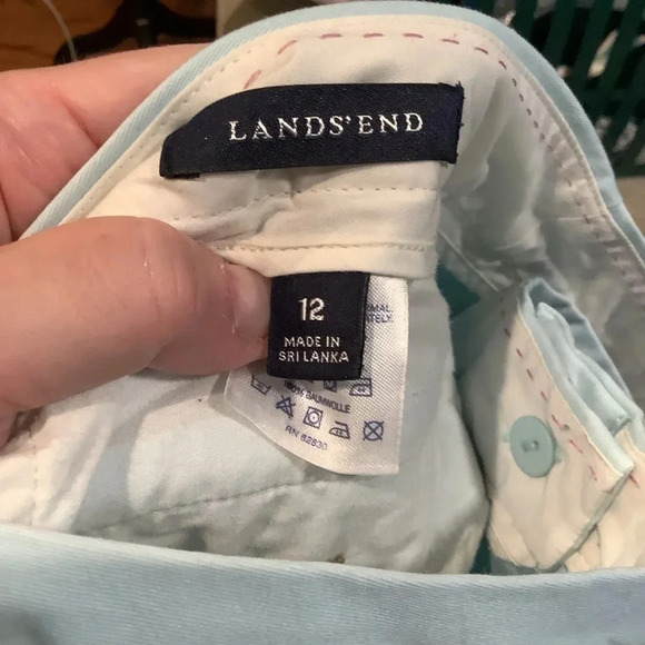 #184 Lands End Light Blue Pocket Chino Shorts Size 12 - Picture 6 of 6